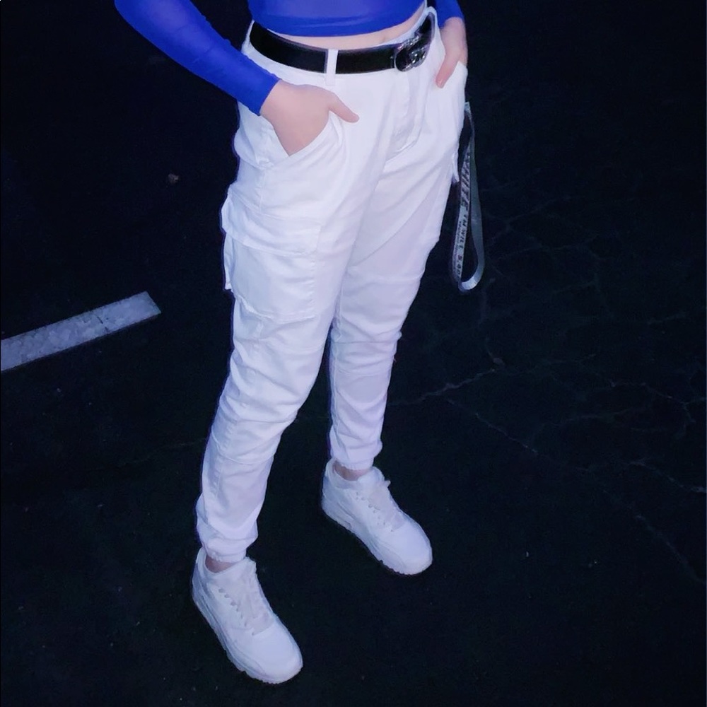 White cargo pants